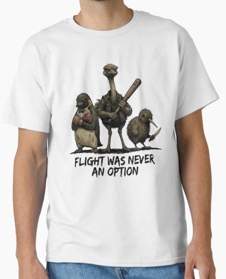 Flight Was Never an Option Funny Penguin Ostrich Kiwi Bird Vintage Animal Meme