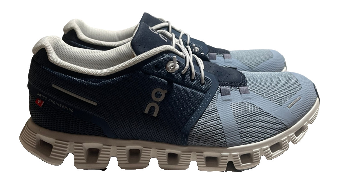 On Cloud 5 Fuse Running Shoes Men’s US 7 Storm Chambray Blue Gray Sneakers NEW