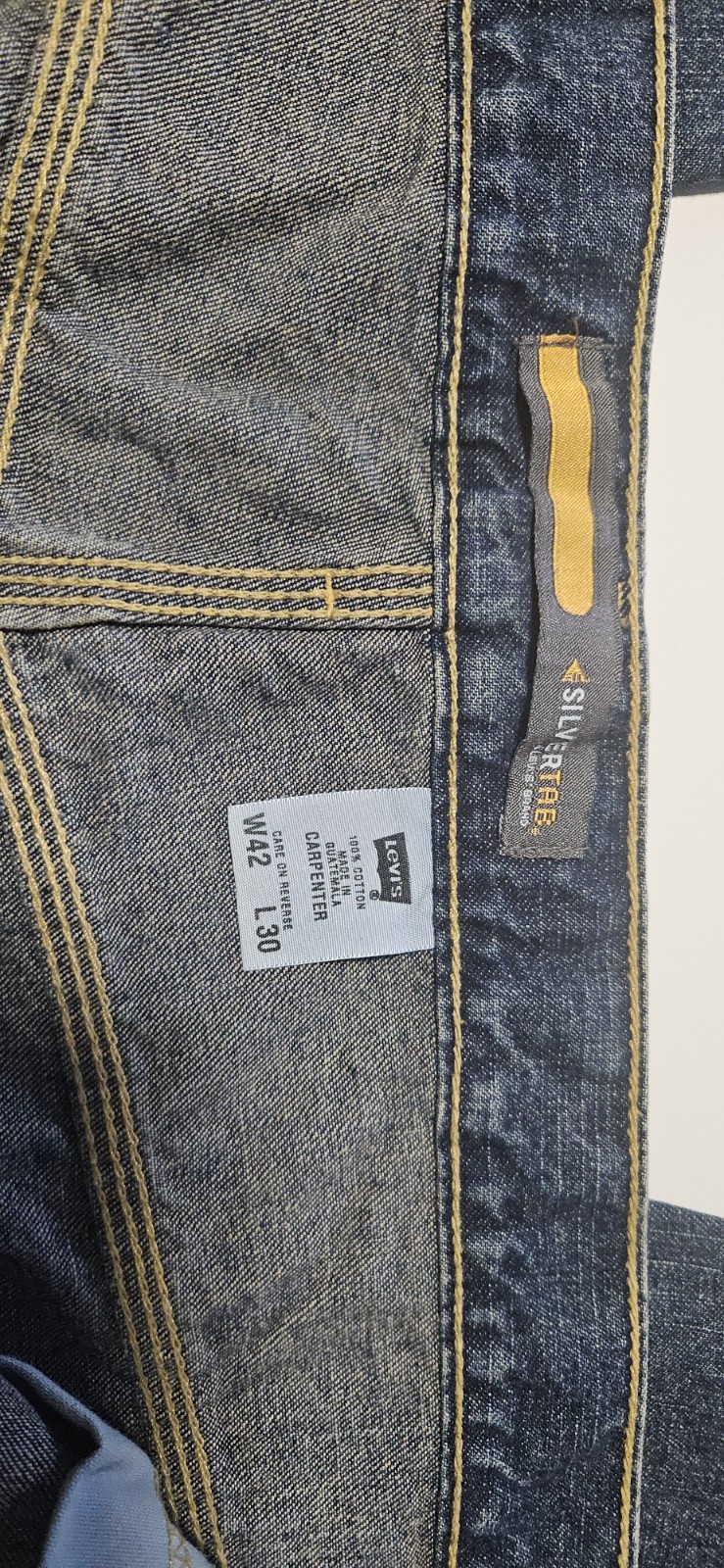 Vintage Y2k Levis Silvertab 42 X 30 Carpenter Jeans Hammer Loop Wide Leg