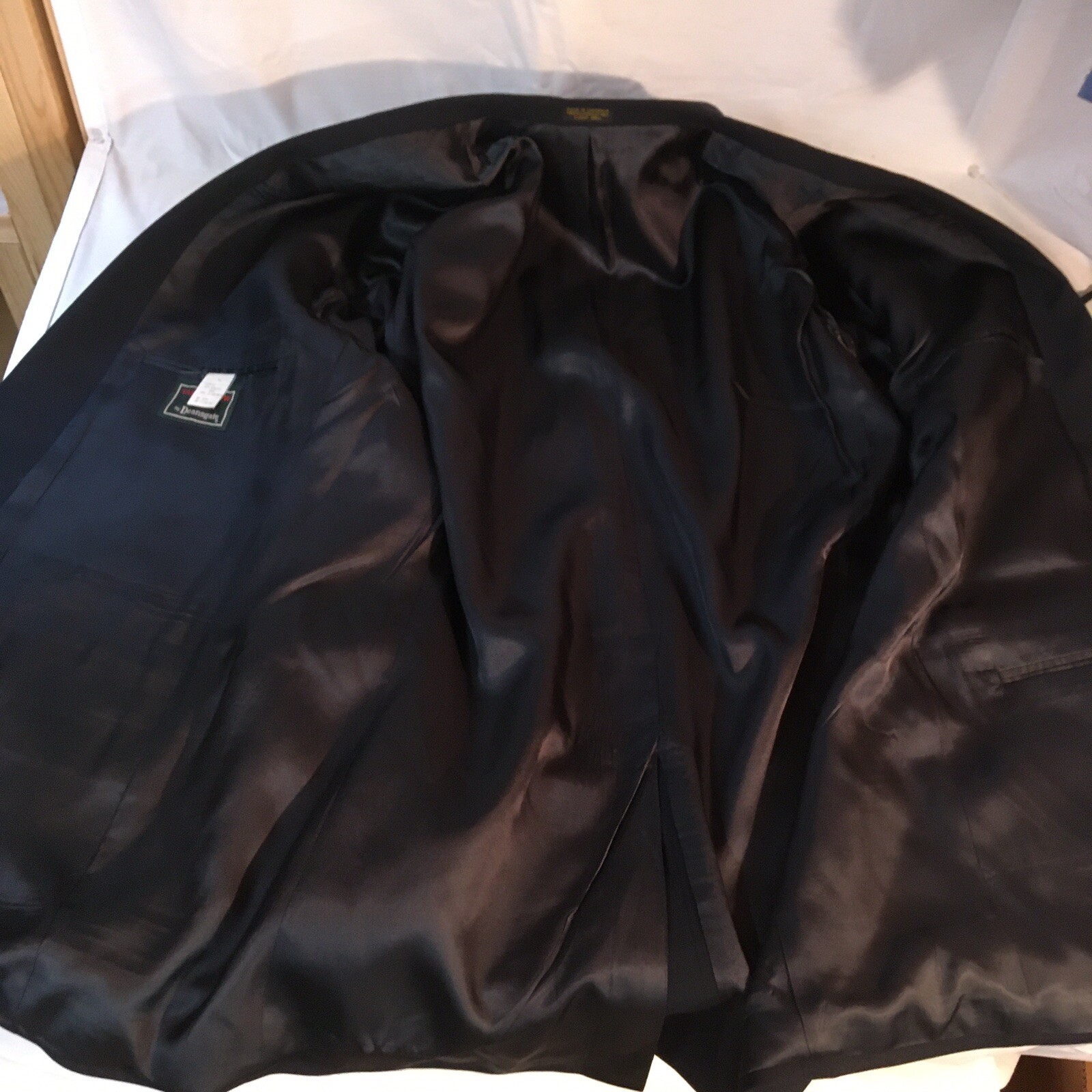 Deansgate Tailors Row Mens 2 Button Blazer Jacket Navy Blue 46L 46 L 100% Wool