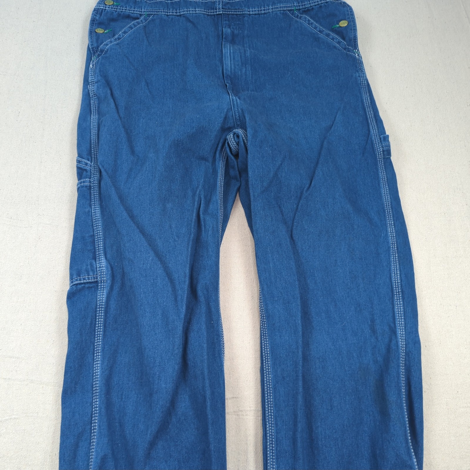 Liberty Overalls Mens 34×30 Blue Denim Utility Hammer Loop Carpenter Workwear