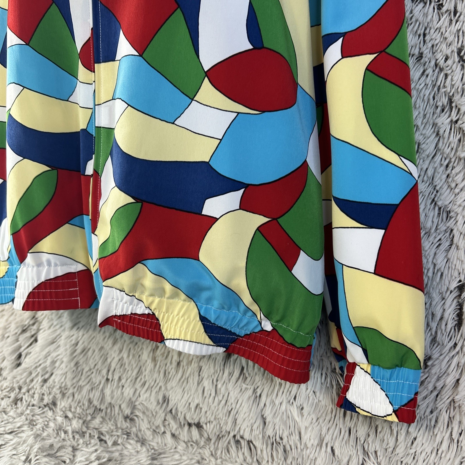 Colorful 90’s Bold Zip Up Lightweight Jacket Bomber Hip Hop Medium