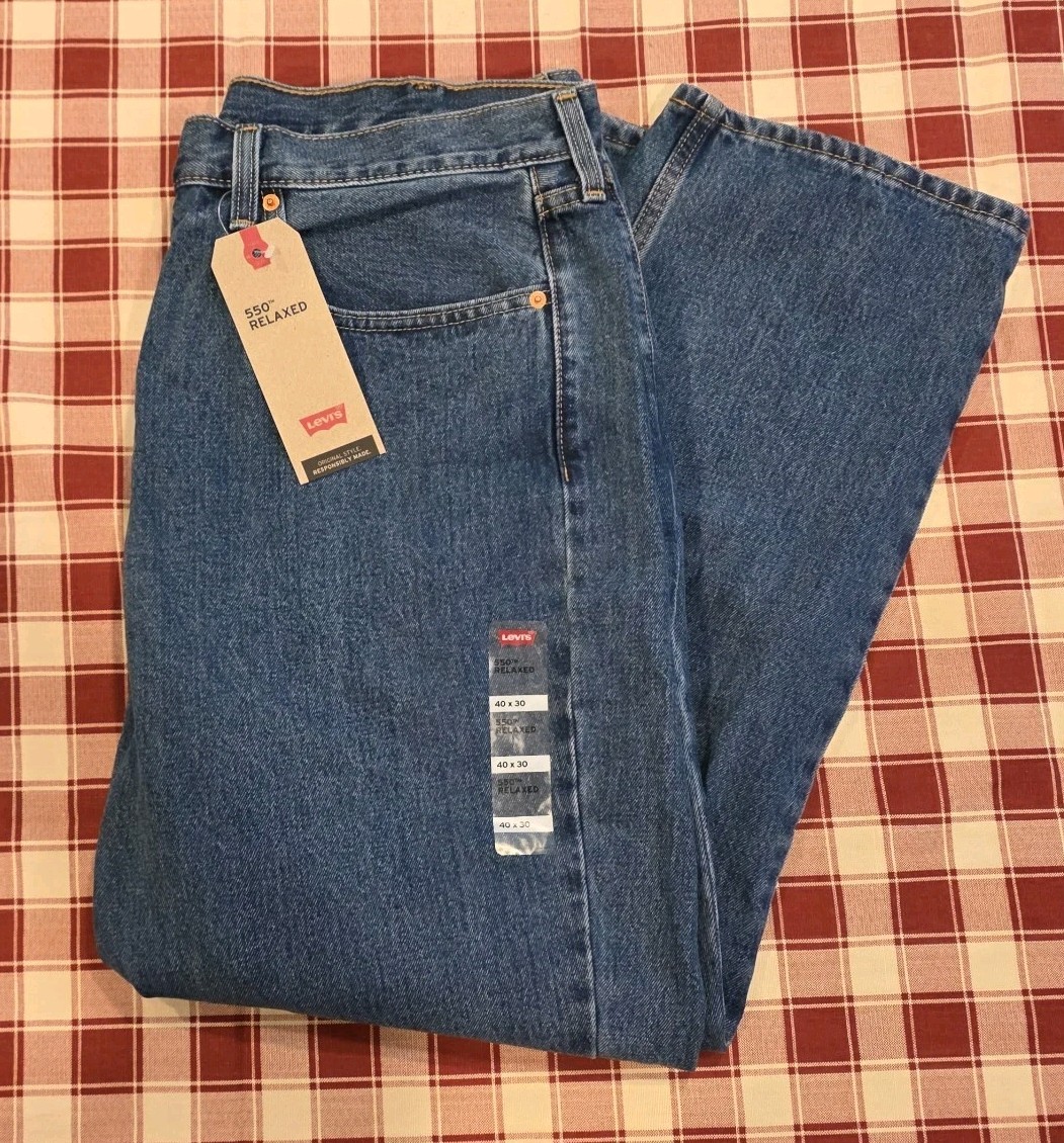 Levi’s 500 Series 550 Relaxed Fit Tapered Blue Denim Jeans Big & Tall NWT