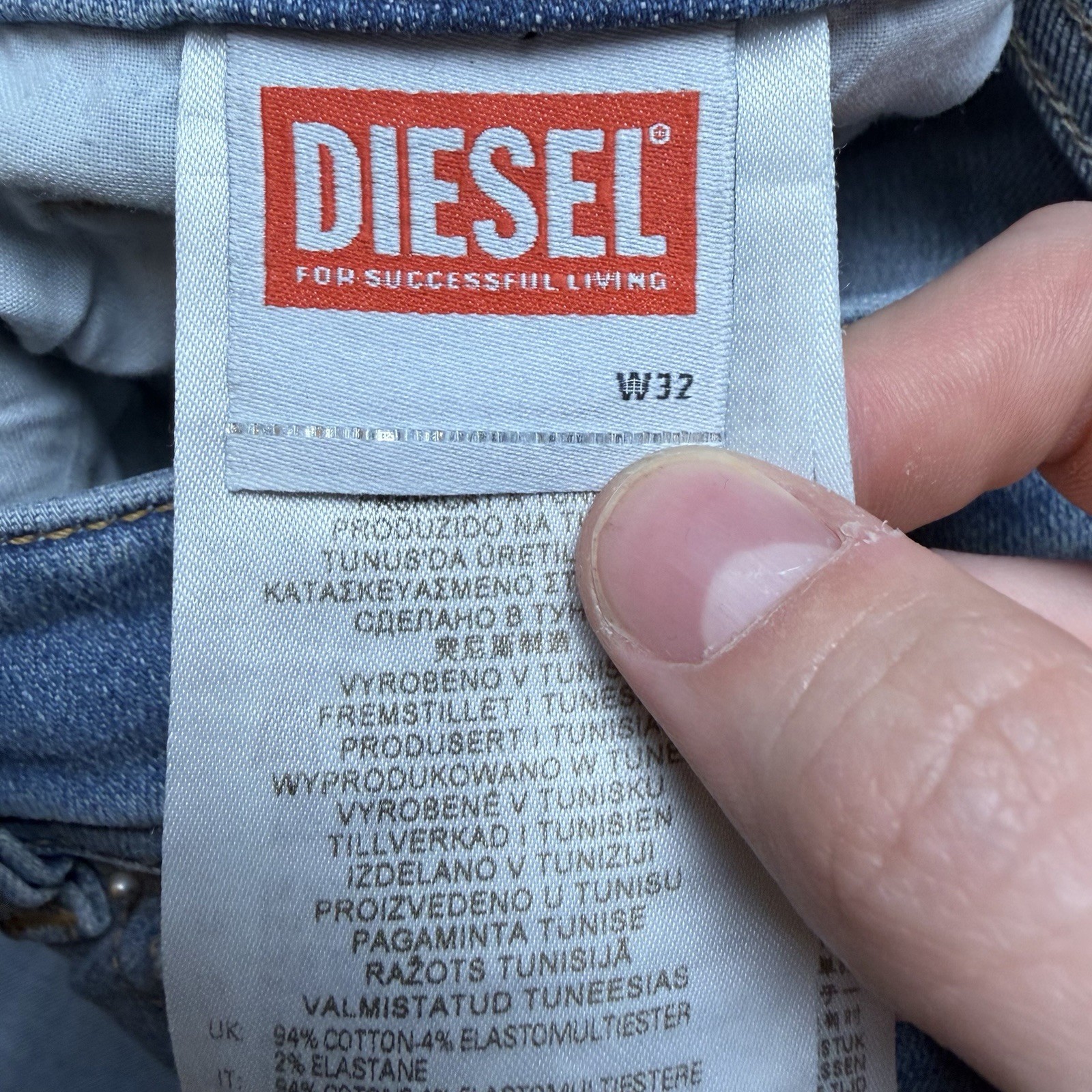 Diesel 1979 Sleenker Jeans Men 32×30 Blue Slim Skinny Stretch Medium Wash R84RV
