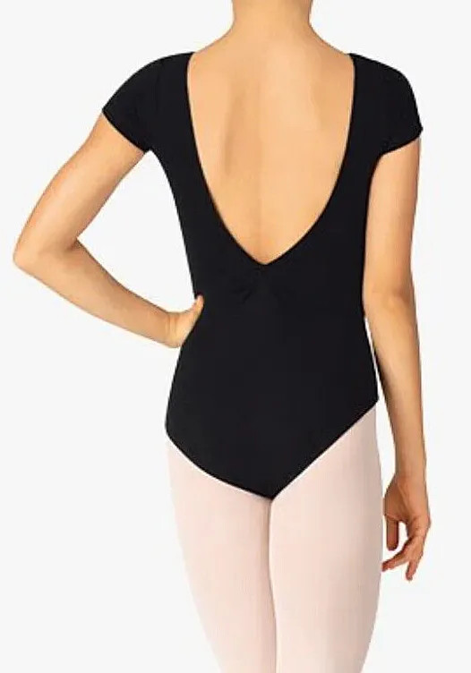 Theatricals Dancewear Leotard Bodysuit SS Deep V-Back TH5559 Mauve New Nwt Women