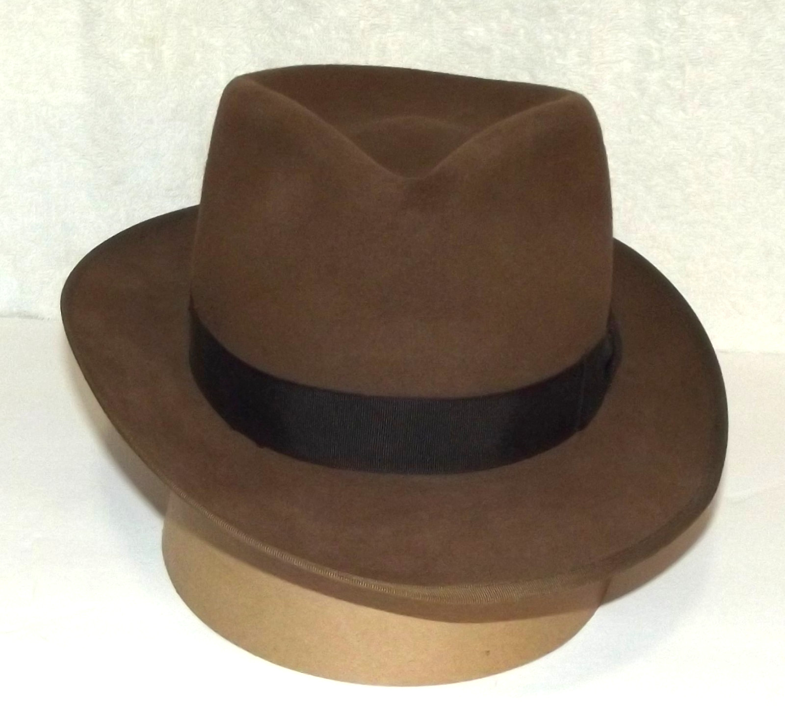 Vint Resistol Saddle Brown Explorer Fedora Style Hat -Size 7 AS IS -See Details
