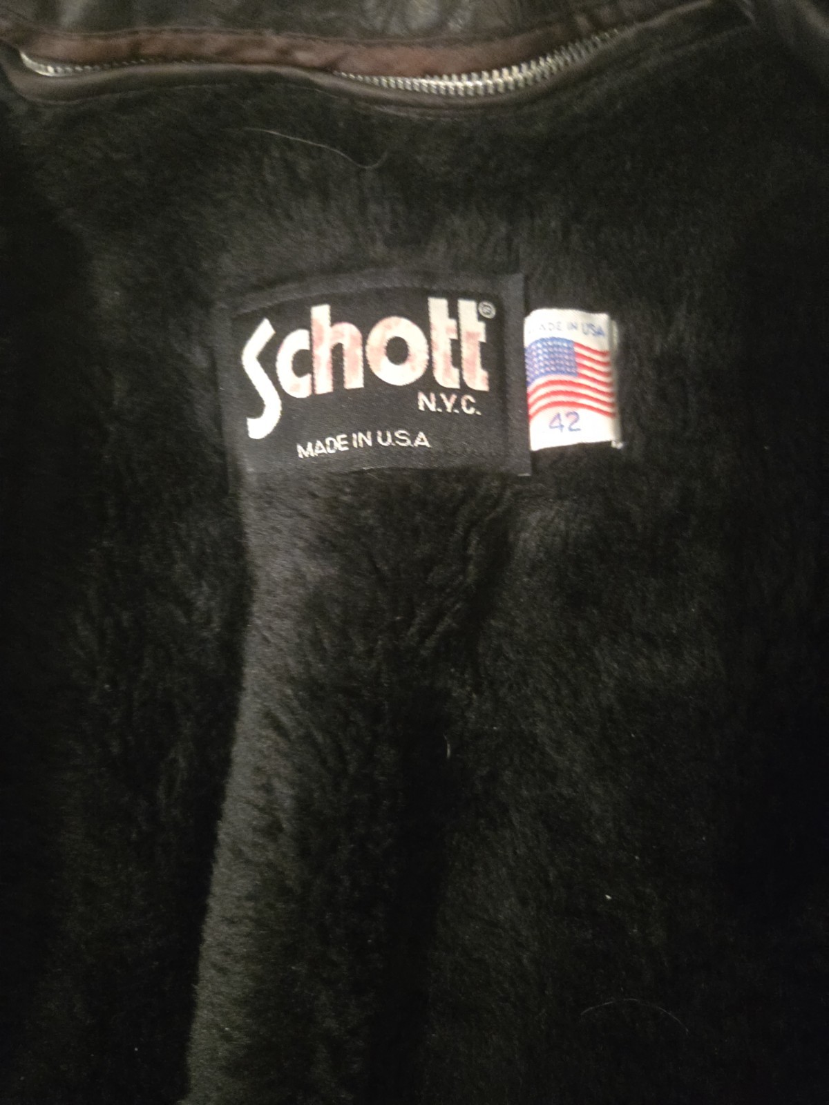 Schott 141 Size 42 Black Leather Cafe Racer Jacket Cowhide Made In USA