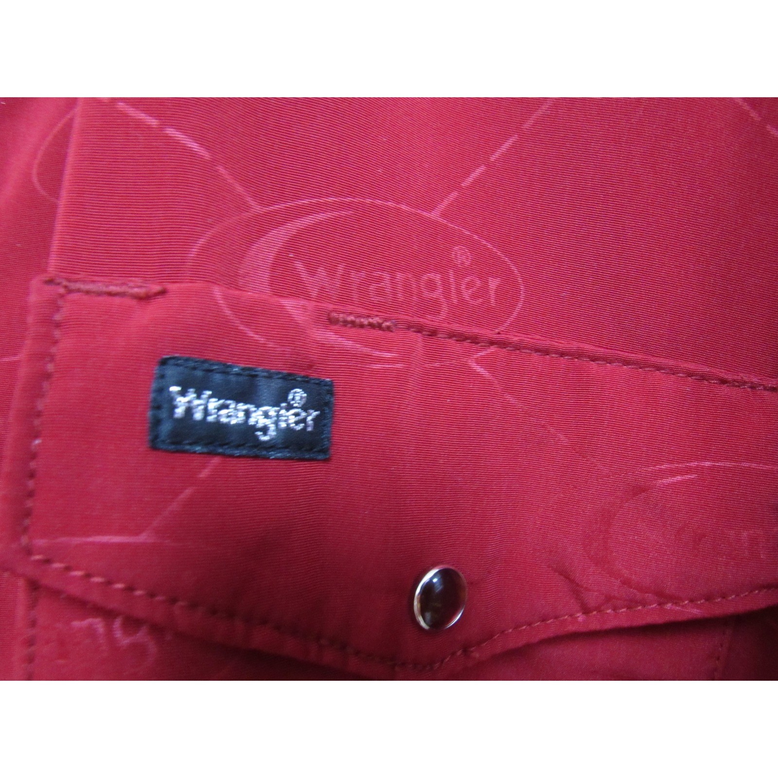 Wrangler Red Tonal Logo Jacquard Western Snap Shirt Mens 2XT Tall Spellout