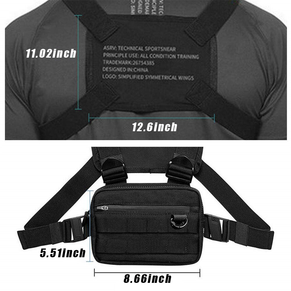 Tactical Combat Chest Rig Bag Front Pouch Recon Kit Pack Sport Protective Vest