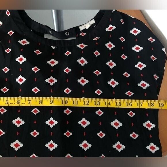 Pleione Black Patterned Blouse