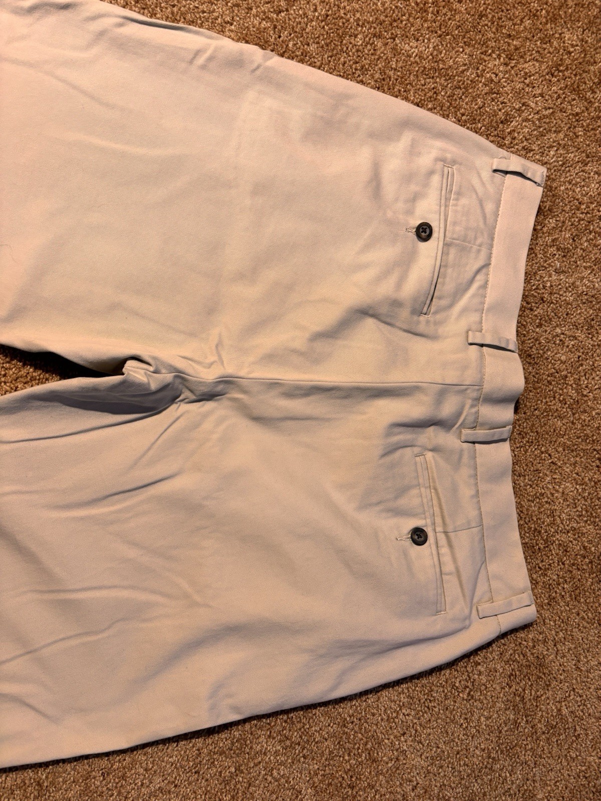 Amazon Essentials Men’s Chino Pants 36×34 Khaki Beige Flat Front Casual