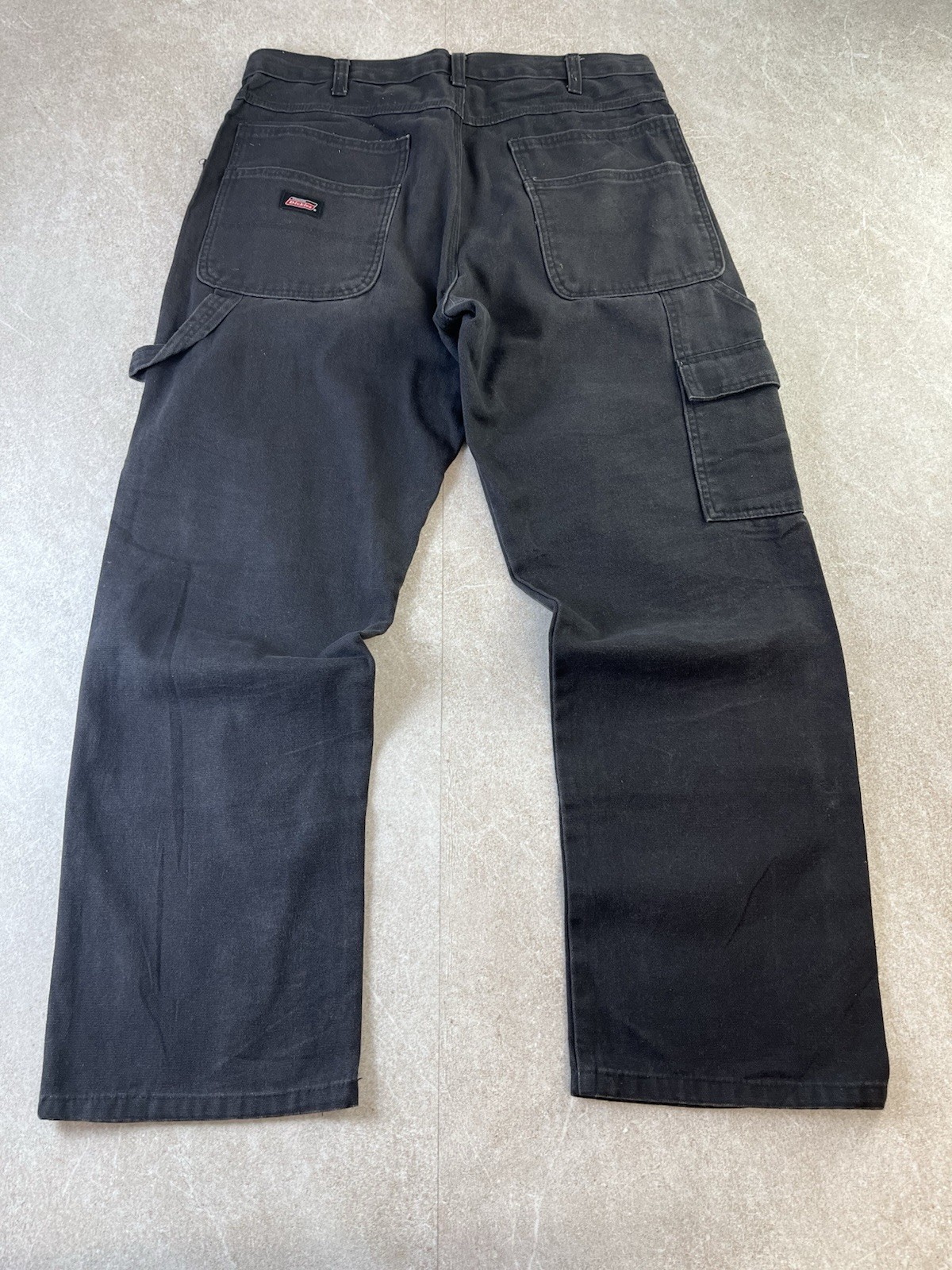 Dickies G4585BK Carpenter Pants Mens 32×28 Black Washed Canvas Workwear Utility
