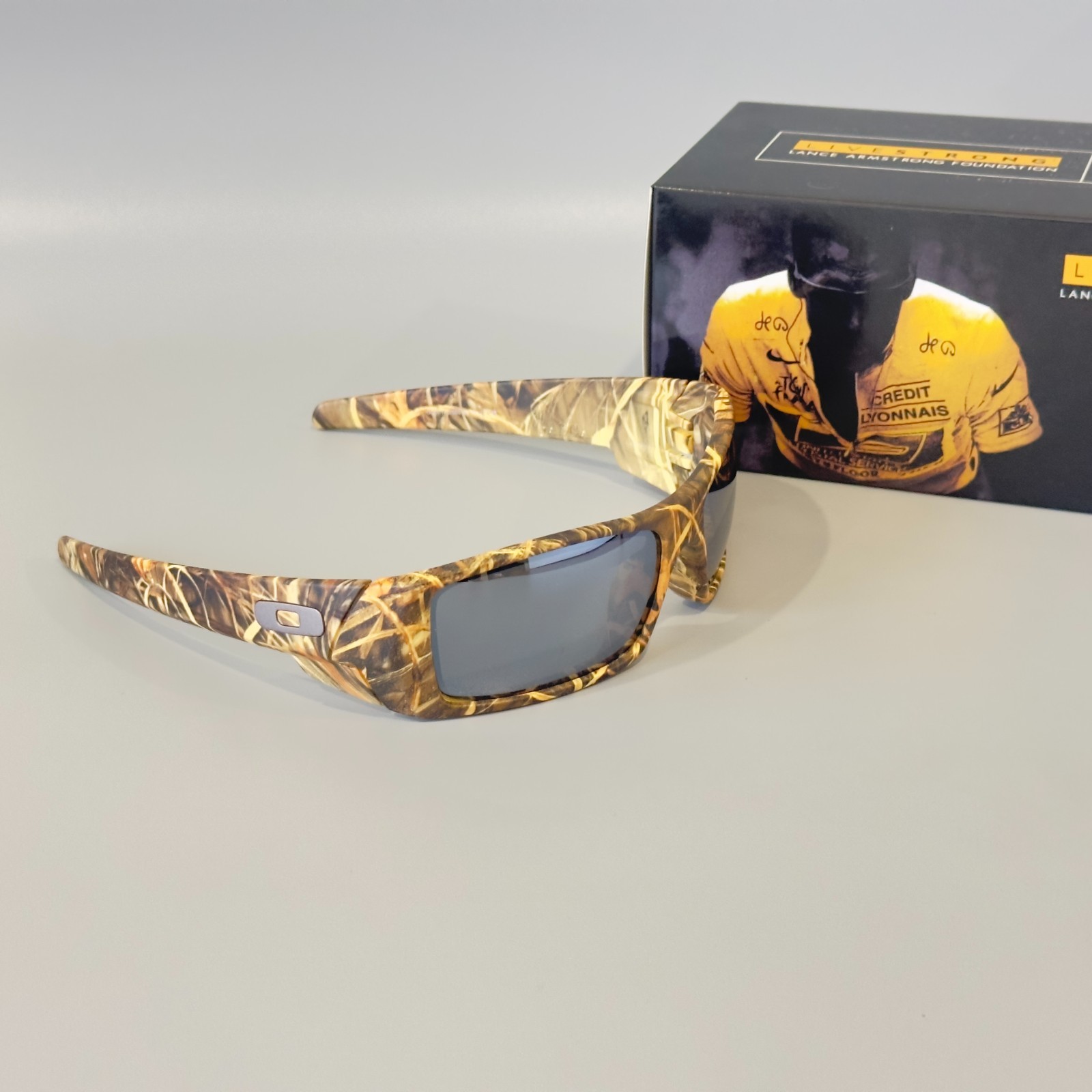 Oakley Gascan Polarized Sunglasses OO9014 Woodgrain Frame Grey Polarized Lens