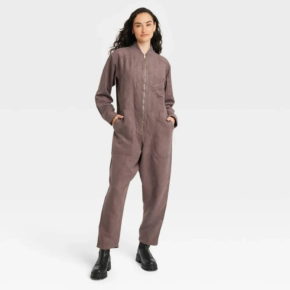 A-13 Houston White Adult Flight Jumpsuit – Brown – Small