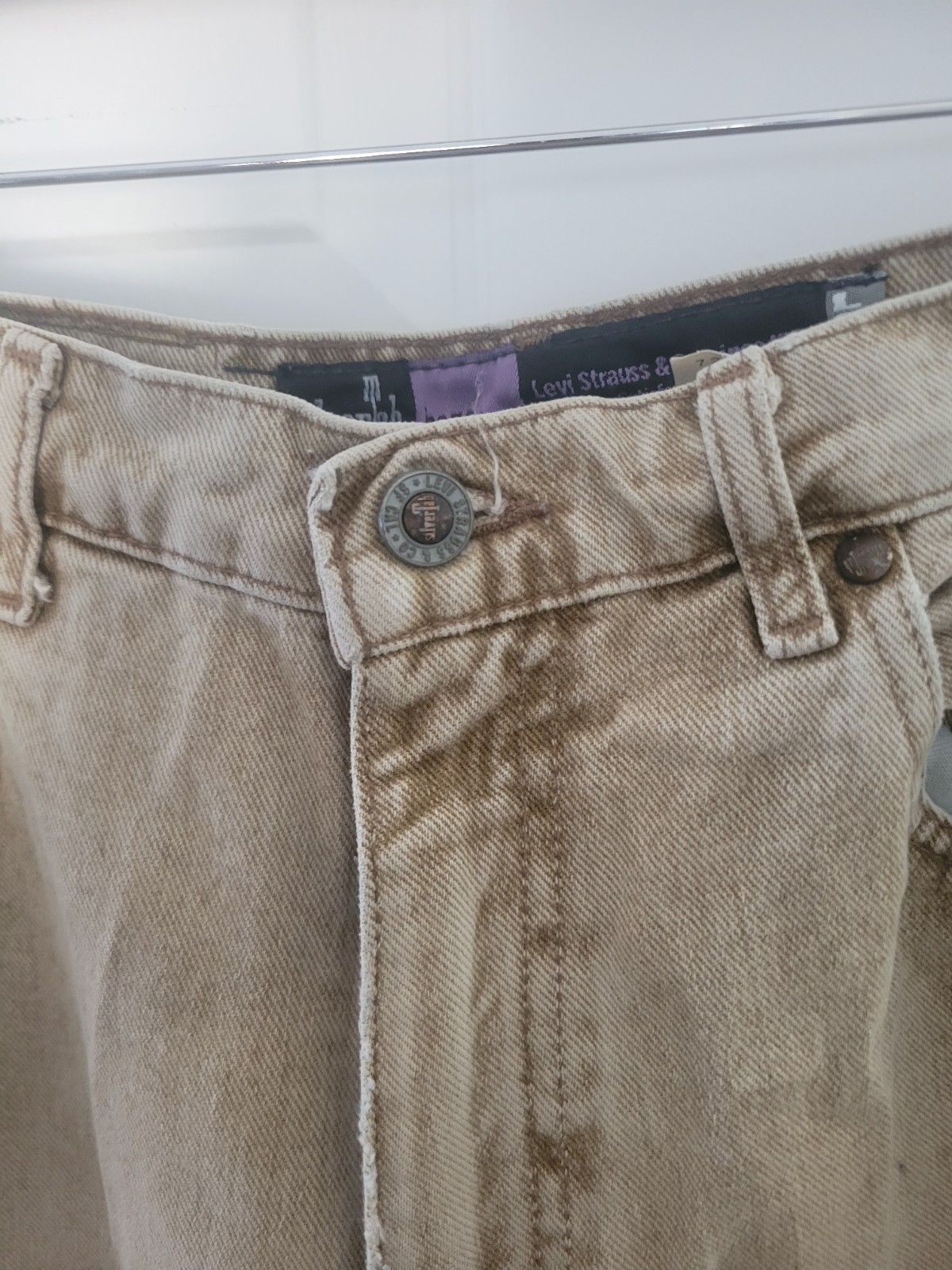 Levi’s SilverTab Baggy Tapered Beige Jeans Purple Label 31×34 (Read Discription)