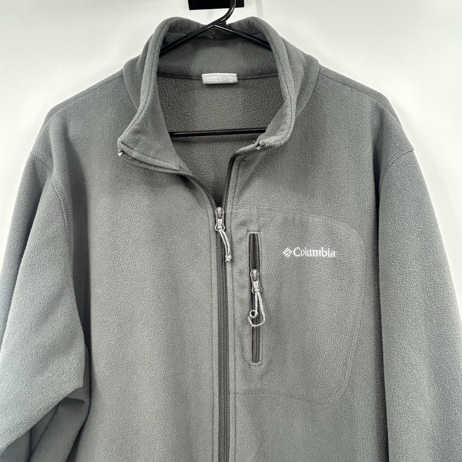Columbia Fast Trek II Fleece Jacket Men XL Gray Full Zip Outdoor Hiking