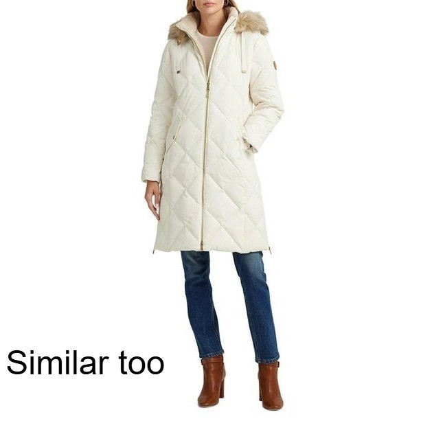 Lauren Ralph Lauren Heritage Down Feather Fill Puffer Faux Fur Trim Hood Size M
