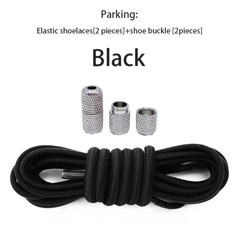 round Elastic Shoelaces for Sneakers No-Tie Tennis Shoe Laces with Rubber Band f