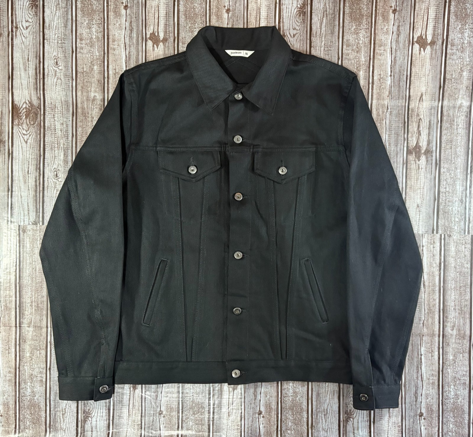 3sixteen Type 3s Selvedge Denim Trucker Jacket sz XL color double black