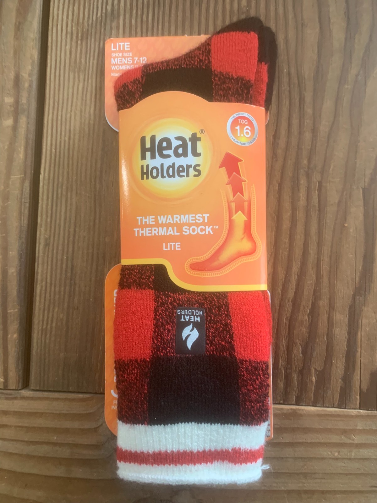 Heat Holders Buffalo Plaid Crew Socks Men 7 to 12 (Women 8-13)