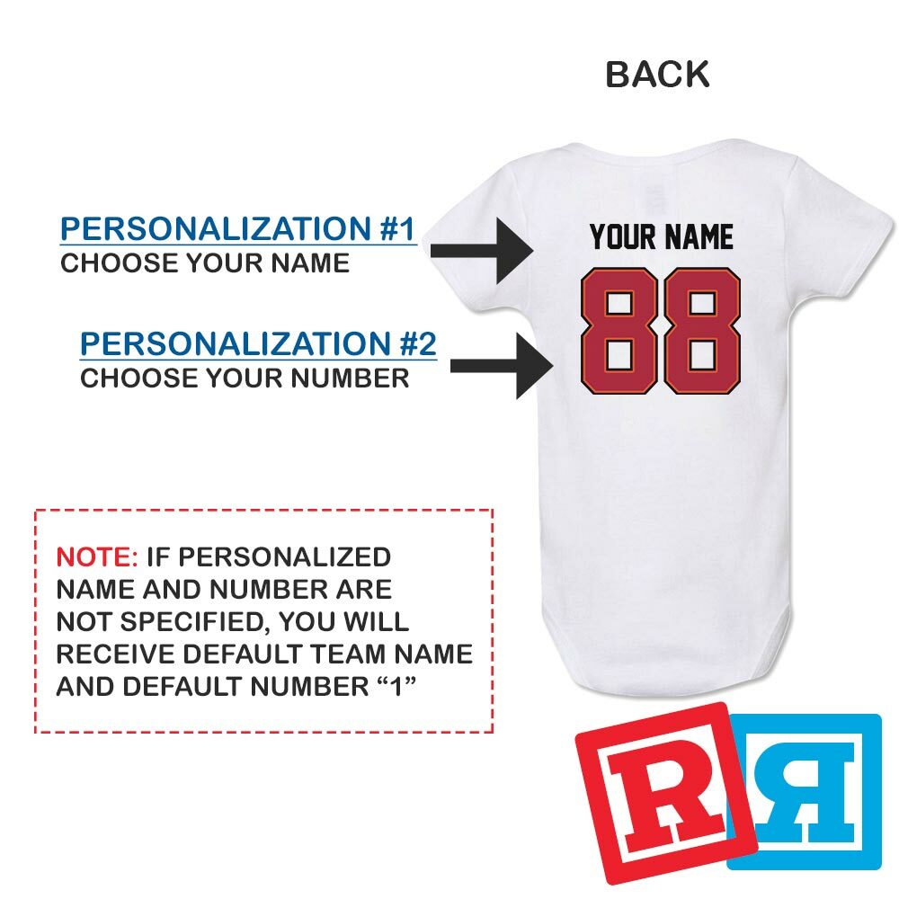 Personalized Tampa Bay Buccaneers Gerber Baby Onesie® Cotton Custom Bodysuit