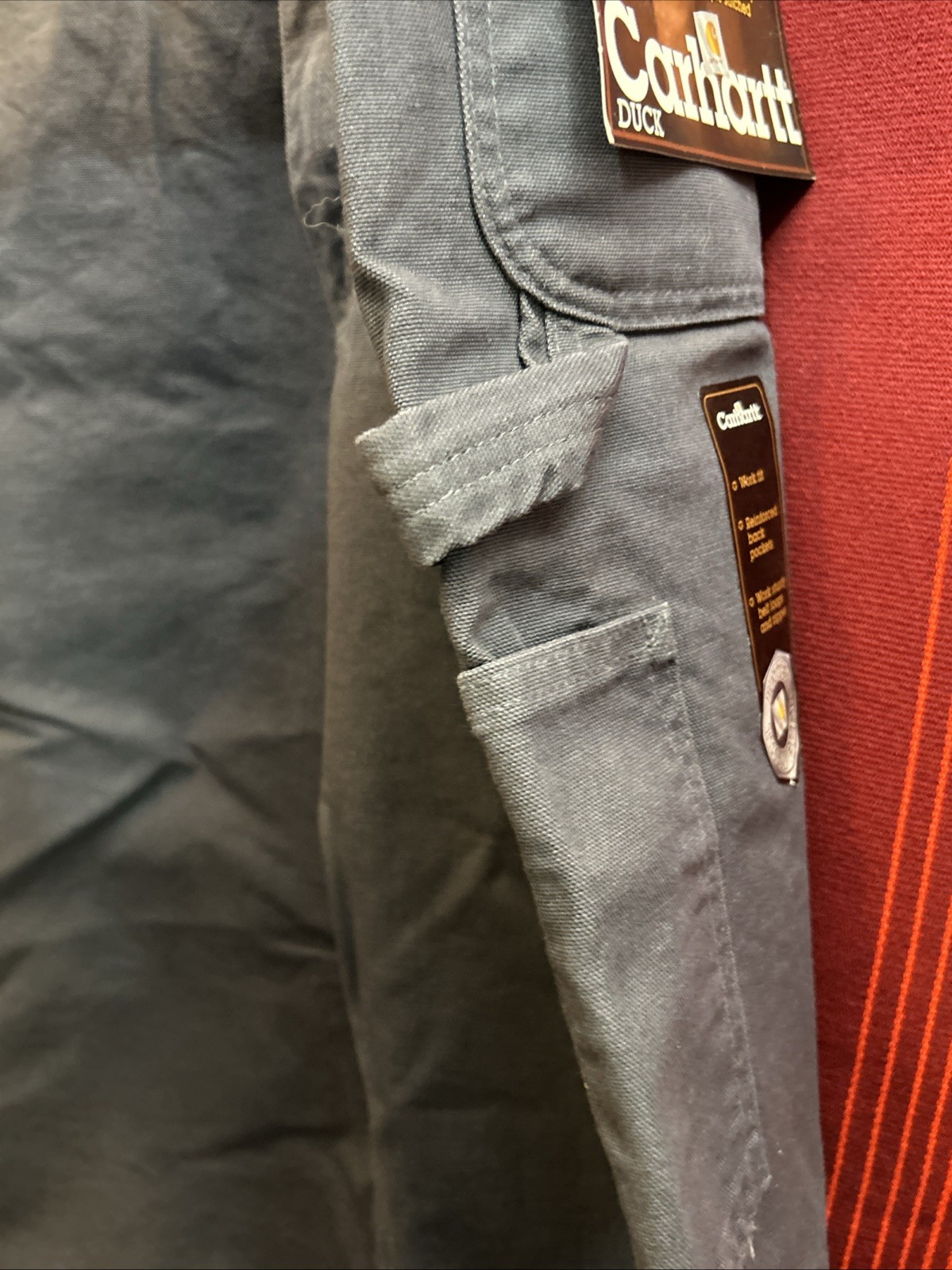 NWT Carhartt Carpenter Pants 40×30 Gray B11 PTL Deadstock Single Knee