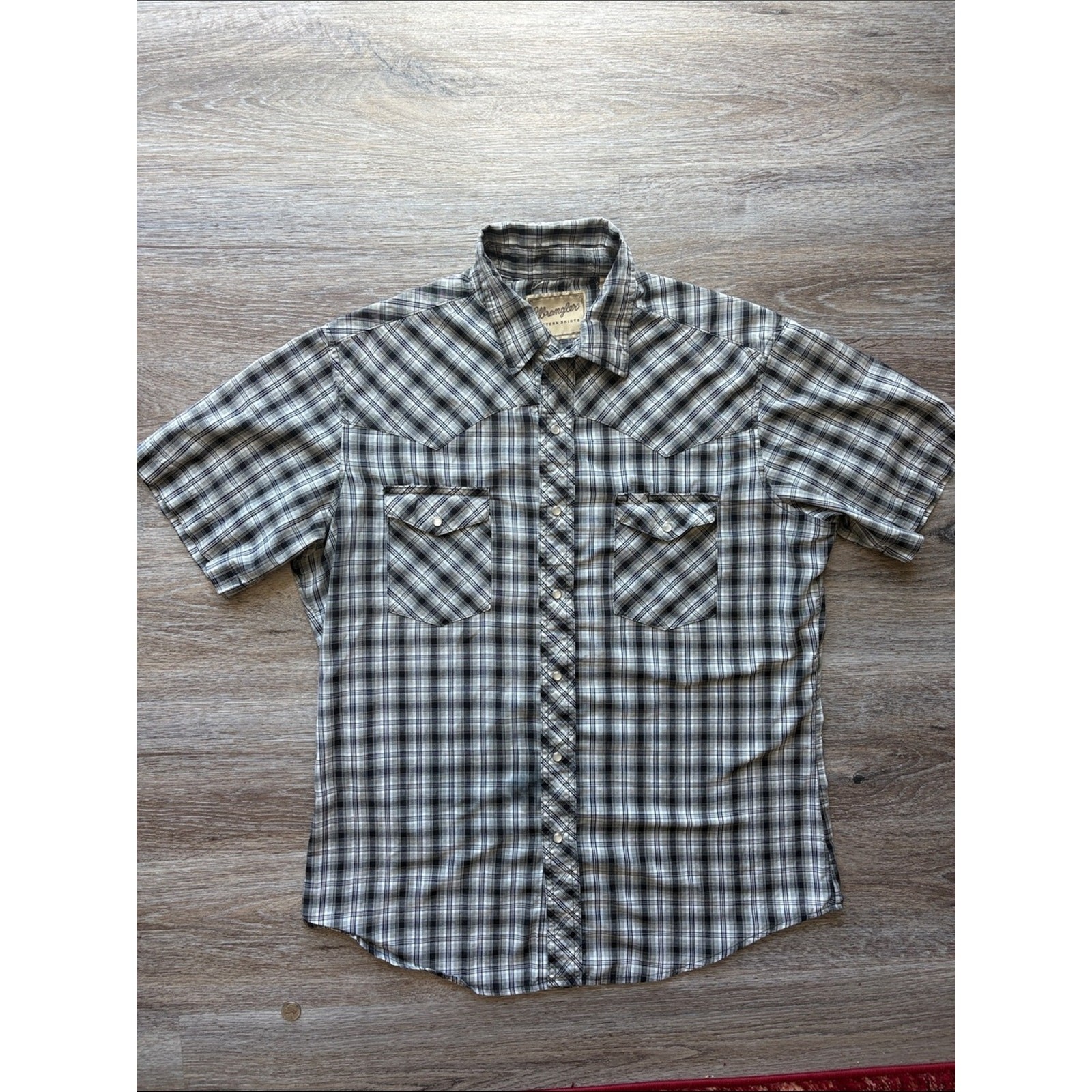 Vintage Bundle Wrangler Pearl Snap Men’s Plaid Shirt cowboy western L