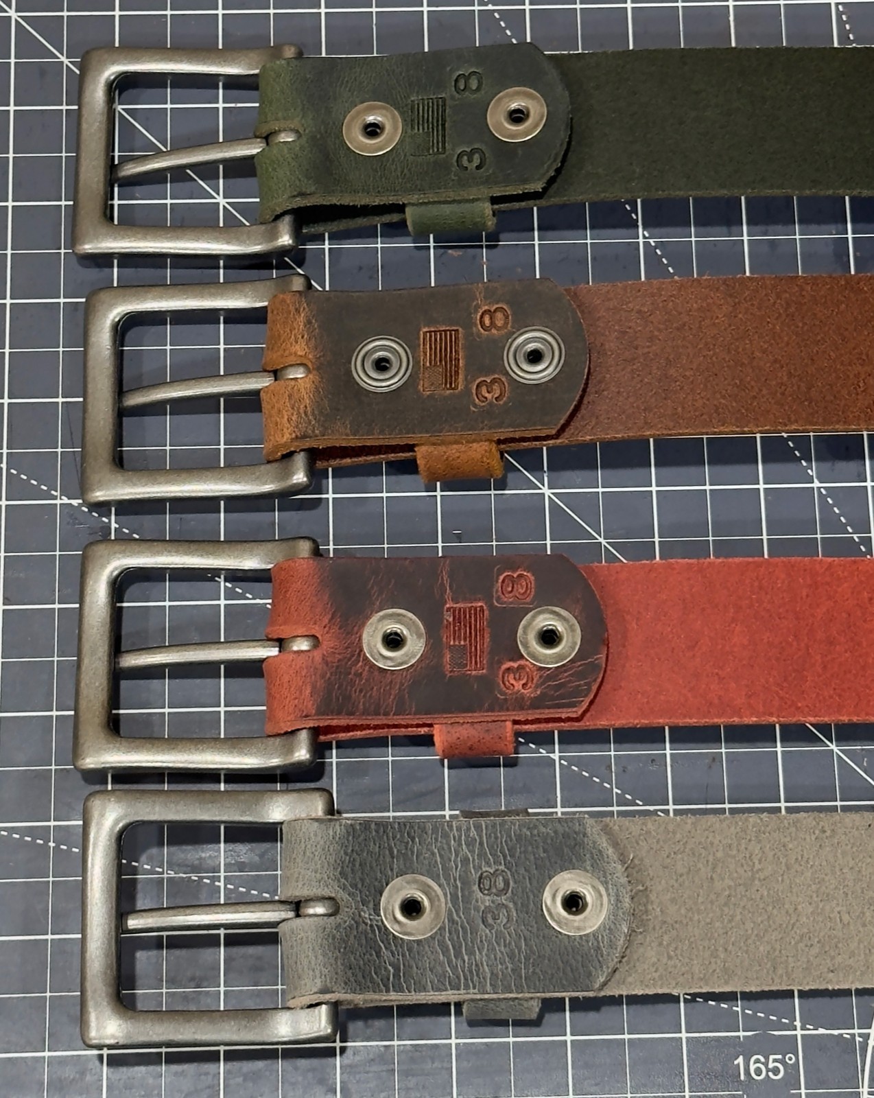 Full Grain Buffalo Leather Belt Men’s 1.5″ Wide Handmade USA Casual Rugged Belts