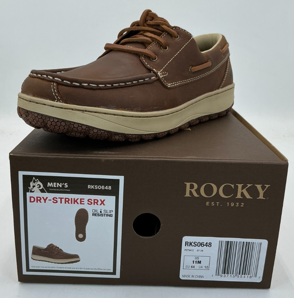 Rocky Dry-Strike SRX Men’s Size 11 Brown Leather Moc Toe Work Shoes NIB