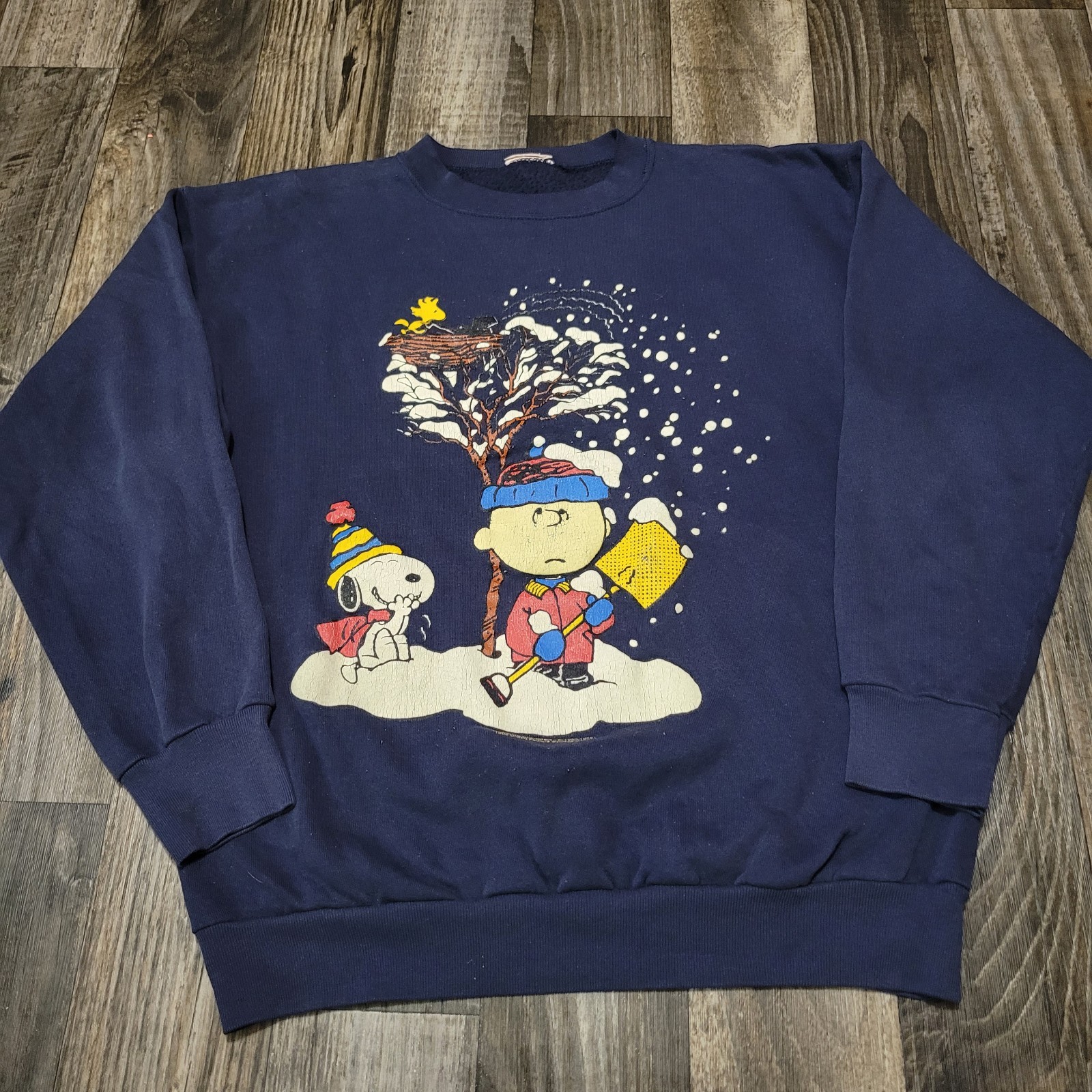 Vintage 70’s 1970s Peanuts Sweatshirt Mens Size Large Snoopy Charlie Brown