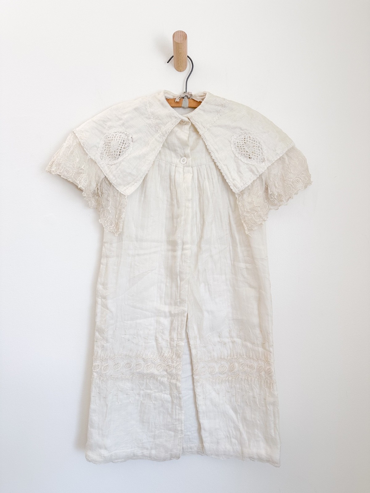 Antique 1900’s Silk Lace Embroidery Christening Gown baby child