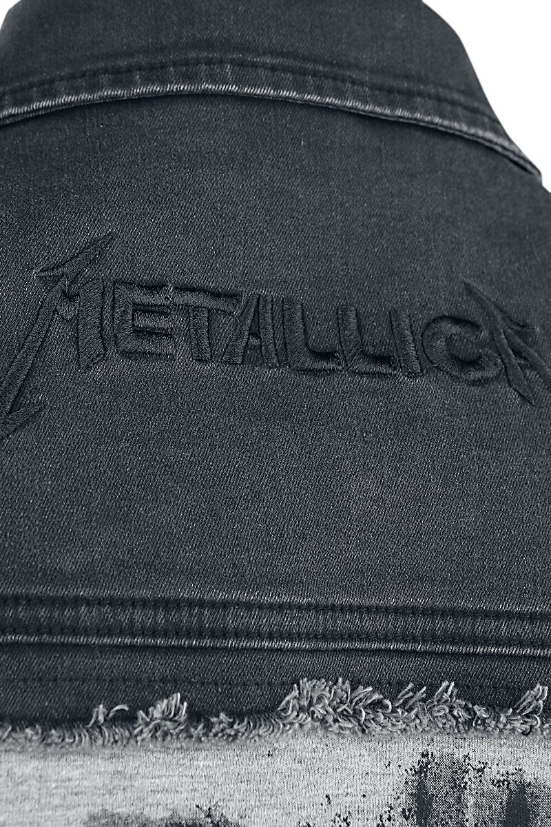 Metallica Vest Jacket Thrash Metal Band Sleeveless Denim Men’s Black Jean Jacket