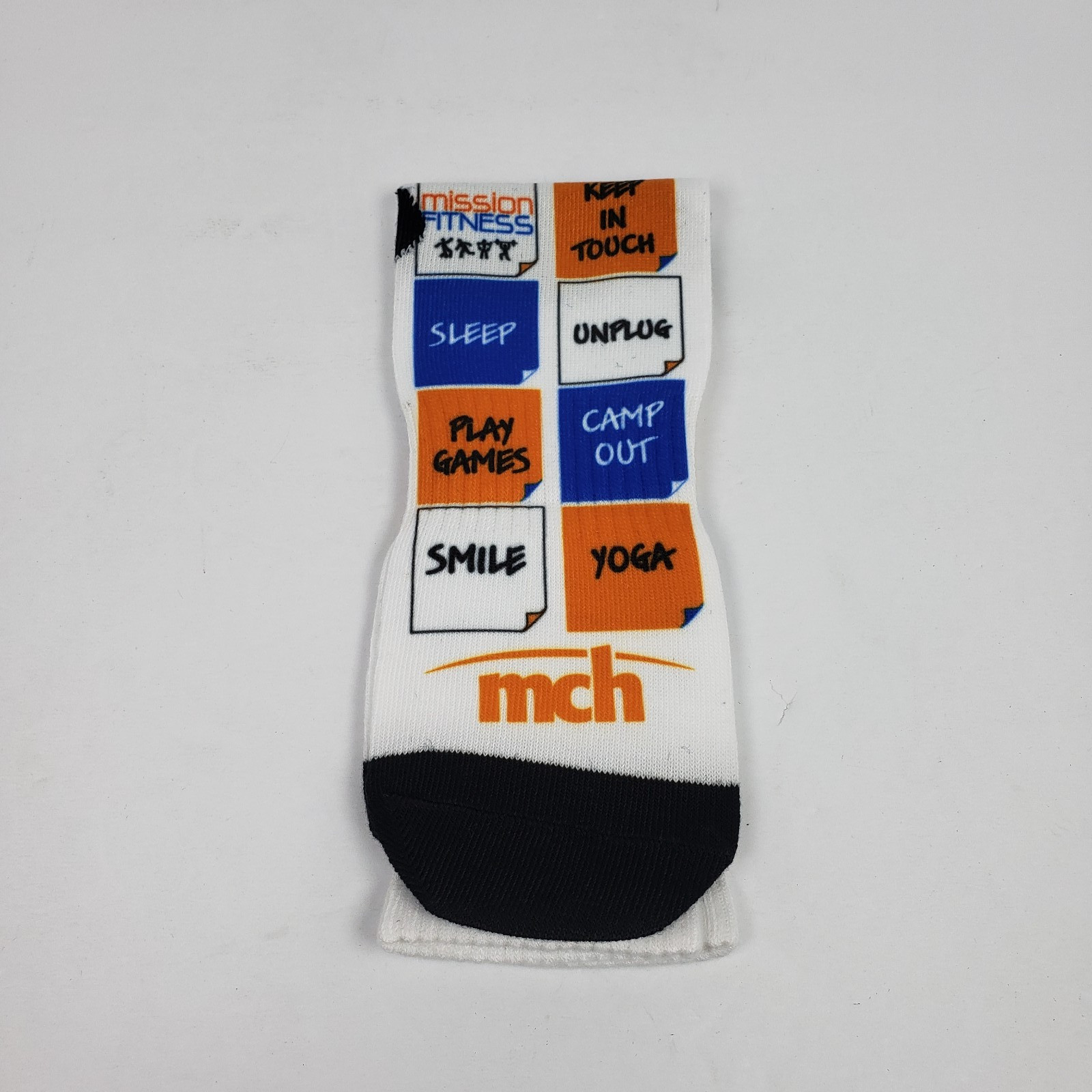 MCH TO Do Sticky Notes Adult Unisex OS White Multi Color Graphic Crew Socks