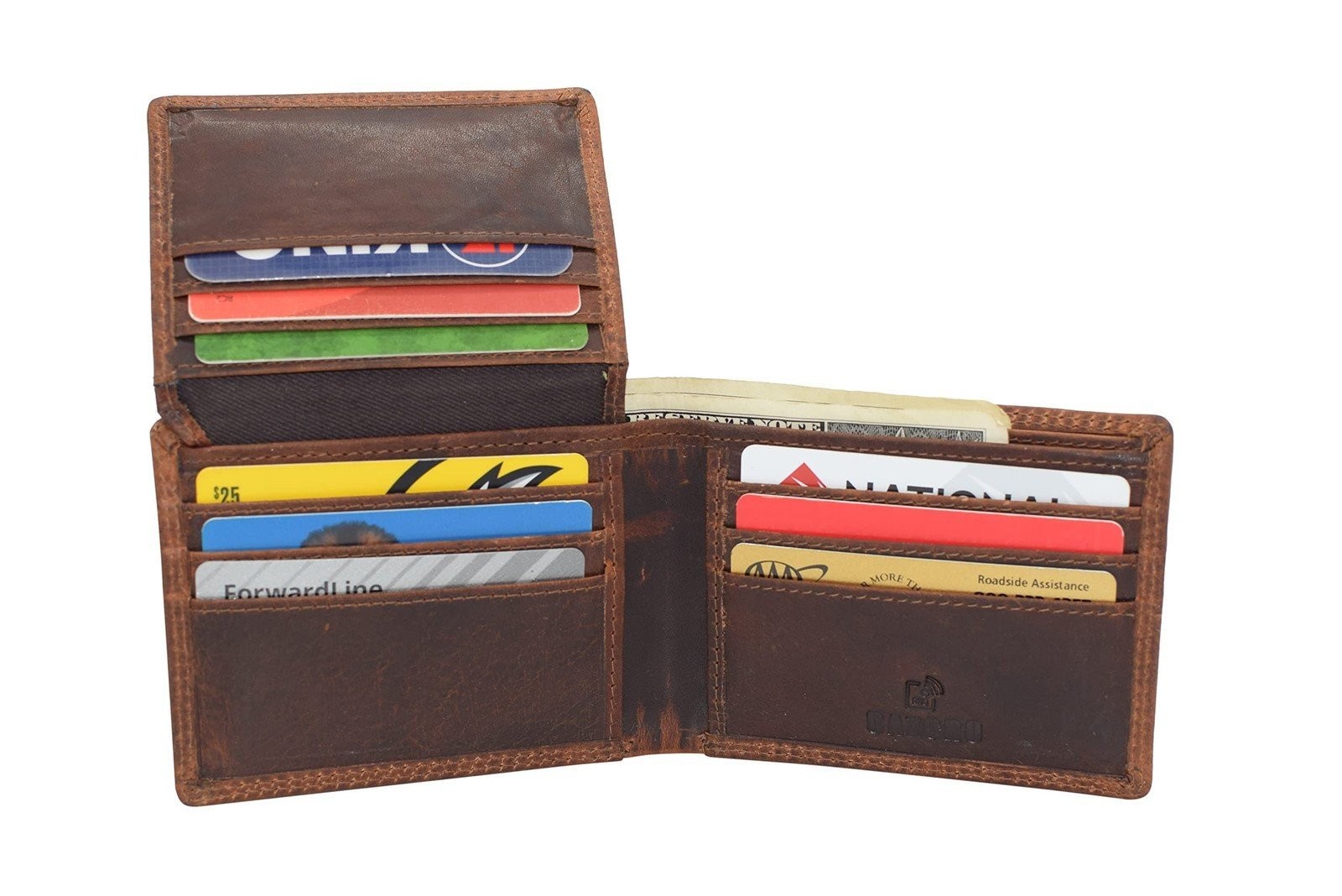 CAZORO Wallet for Mens Vintage Leather RFID Blocking Classic Bifold Wallet…