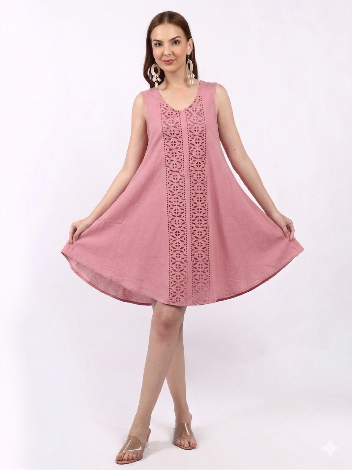 Women’s khadi Cotton Batik Print Sleeveless Midi Tank Dress Wholesale mix Lot