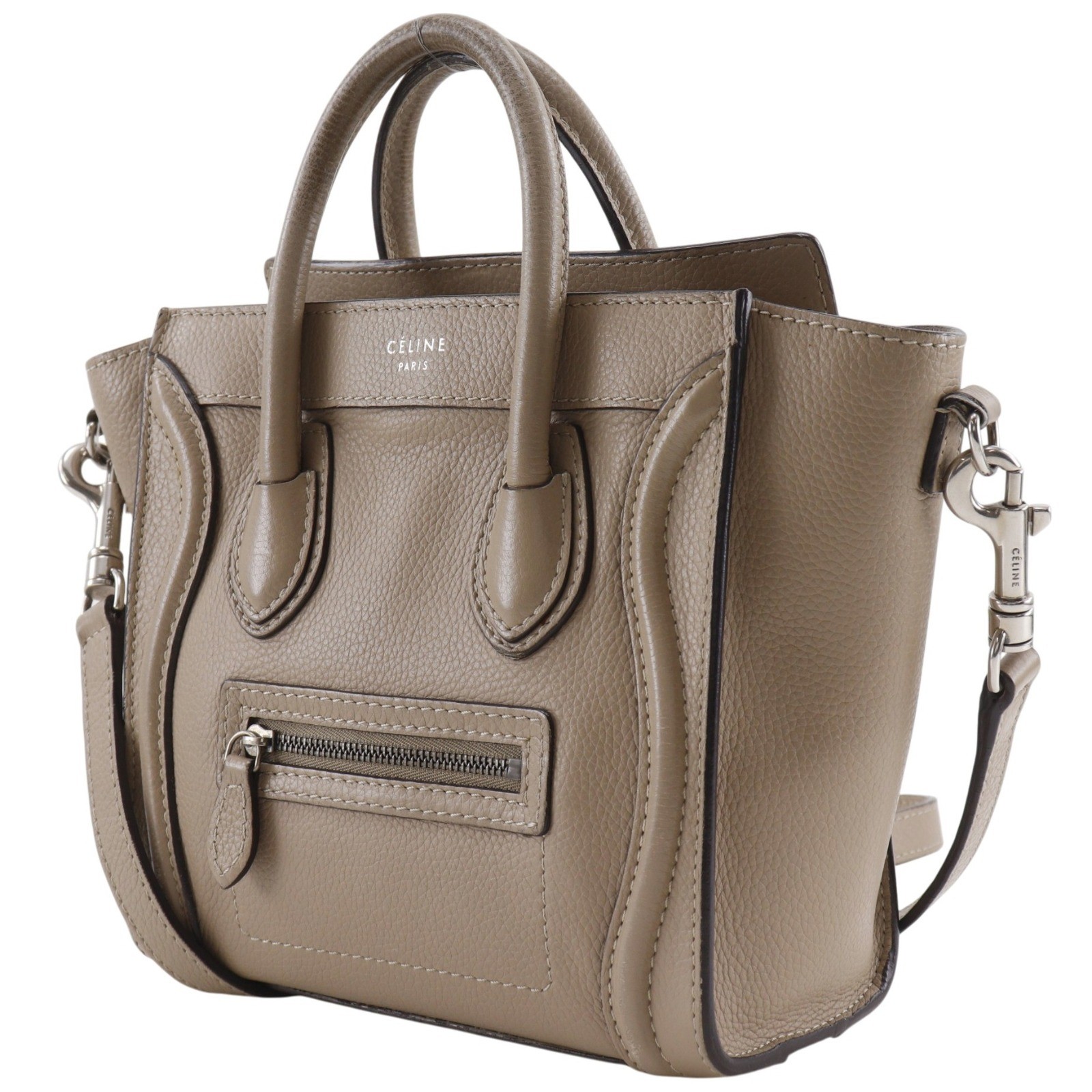 CELINE Luggage nano shopper Handbag 2WAYShoulder Gurege Calfskin Women