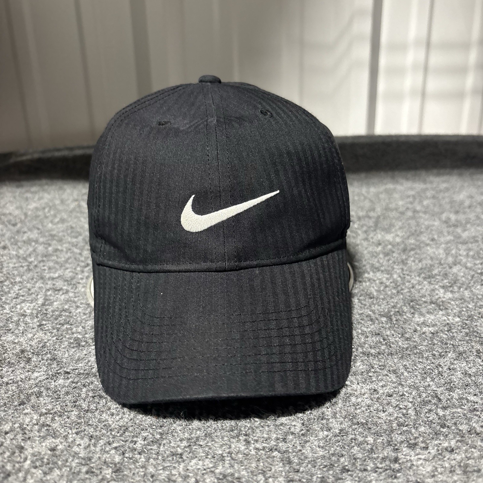 Nike Baseball Hat Cap Adult One Size Black Adjustable Polyester Swoosh Legacy91*