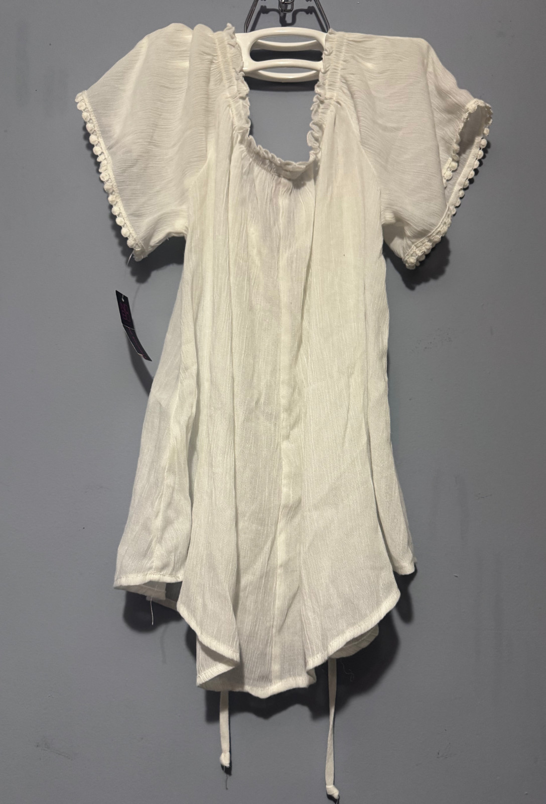 NO Boho Praire Fresh Love S/CH 3-5 Ivory Puff Sleeve Blouse Detail Center Seam