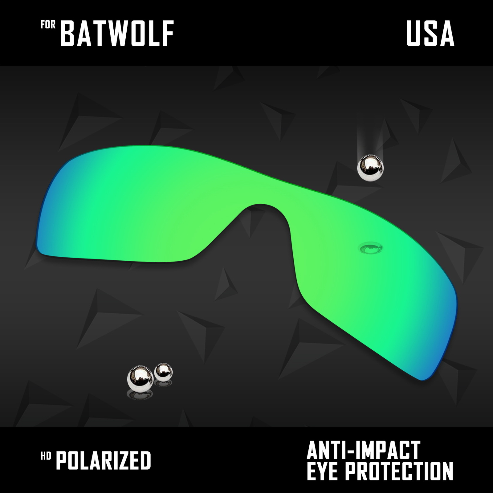 iROX Polarized Replacement Lenses for-Oakley Batwolf OO9101 – Emerald Green