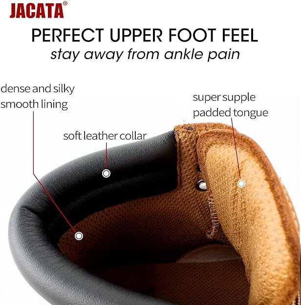 Jacata Men’s Winter Snow Work Boots Shoes 6″ Premium Waterproof Leather 8601