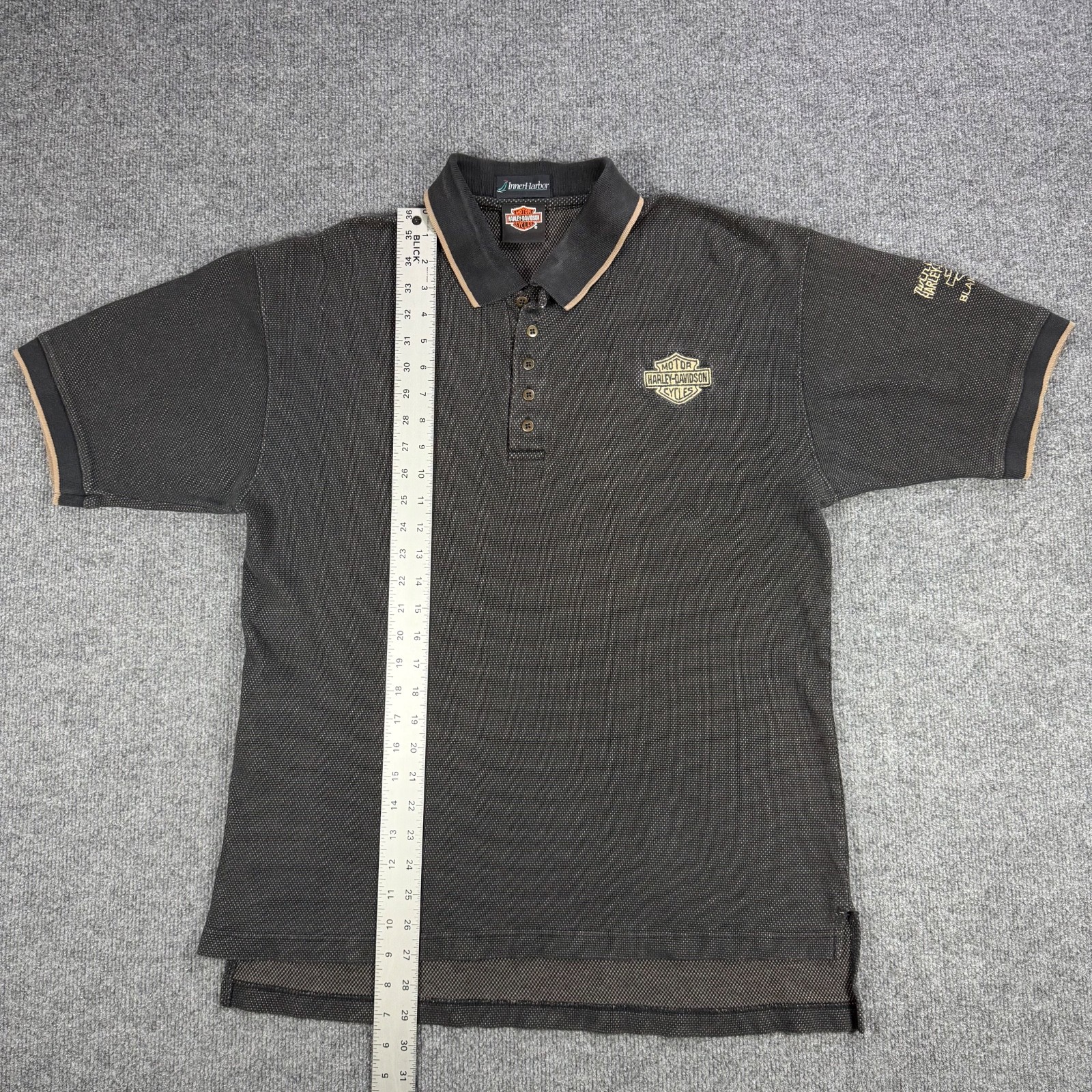 Harley Davidson Motorcycles ( Charcaoal/Beige ) Twin Cities MN Polo Mens Large