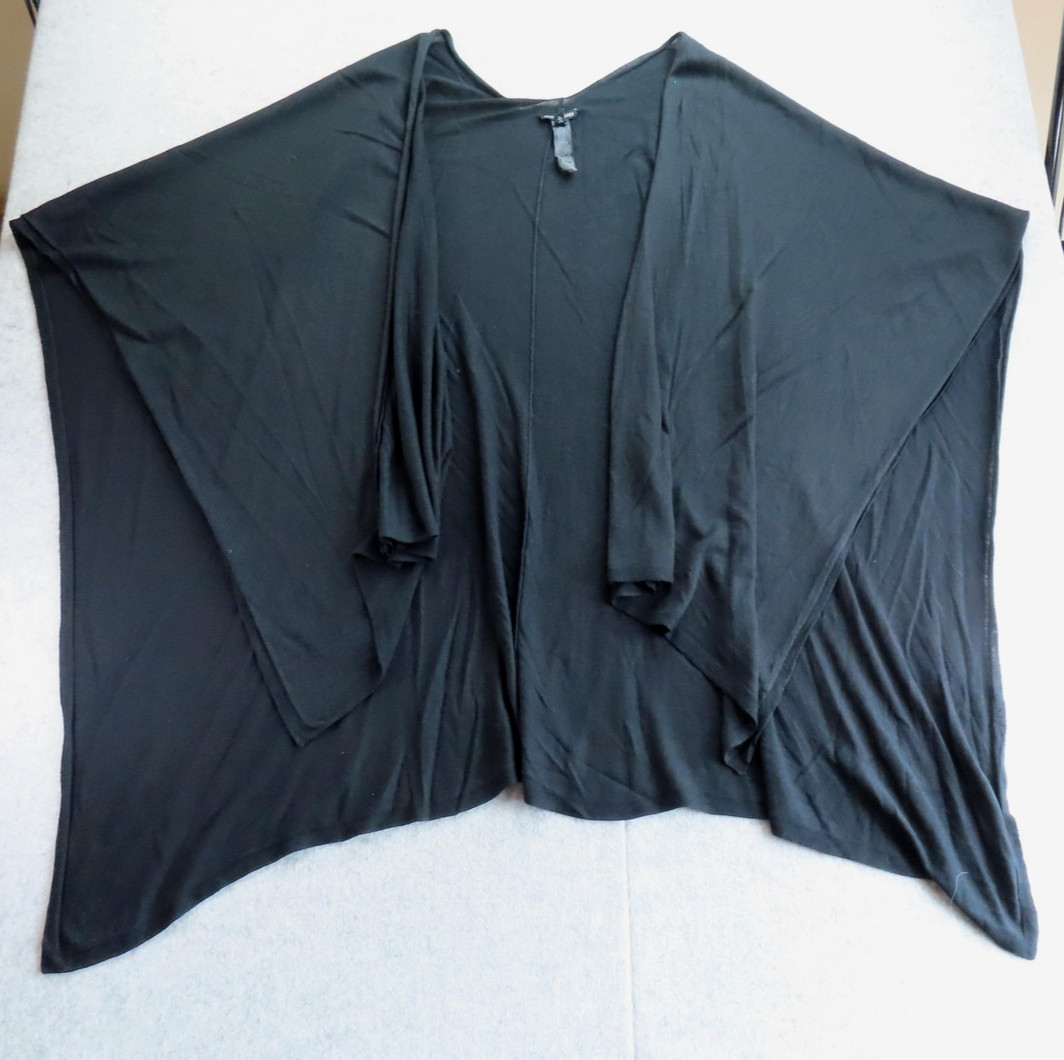 Eileen Fisher Sweater Womens One Size Black Silk Cashmere Open Wrap Lightweight