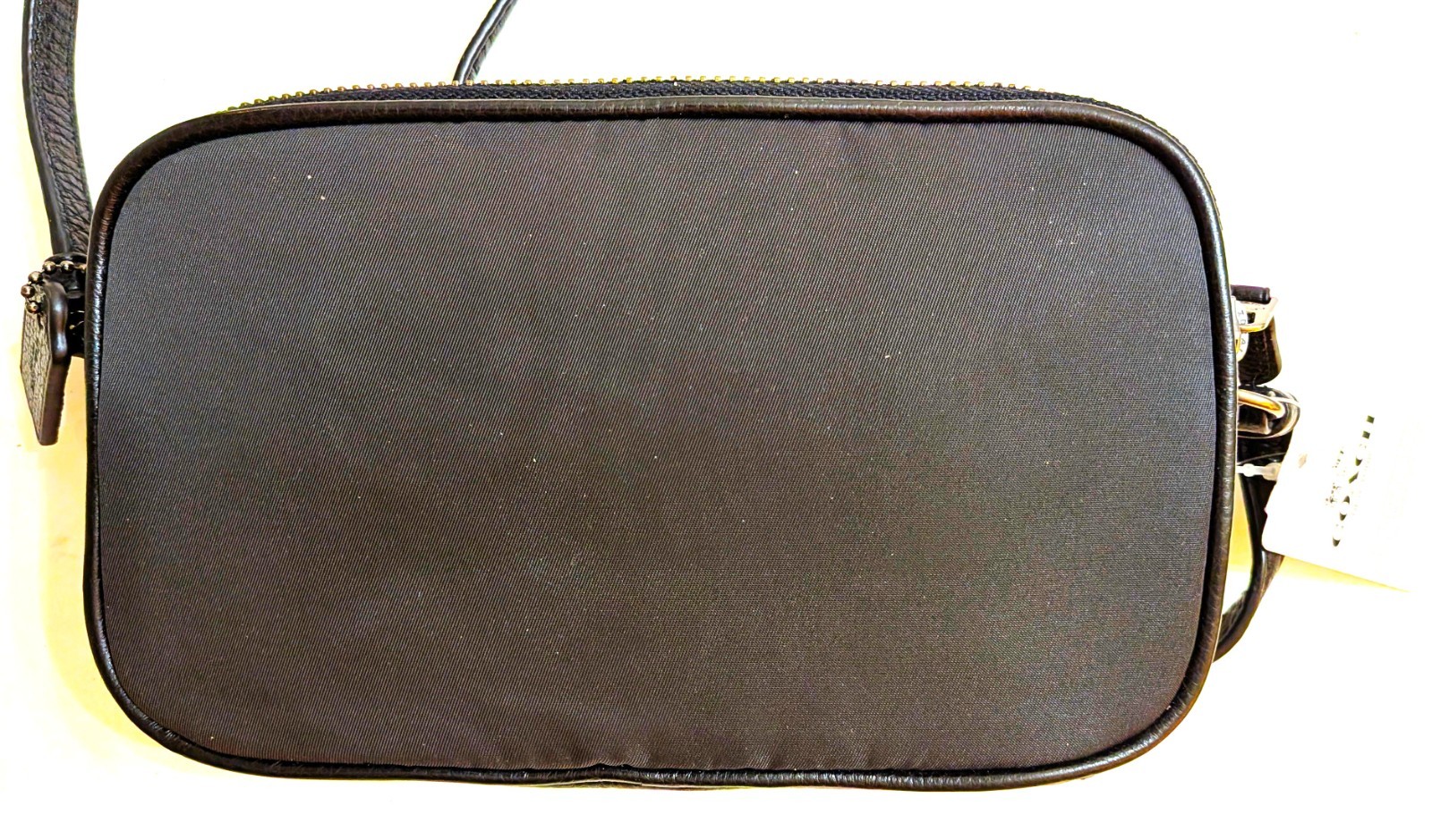 NWT Coach Logo Black Nylon Zippered 2 Section Crossbody Bag 4.75″ x8.75″x 1.75″