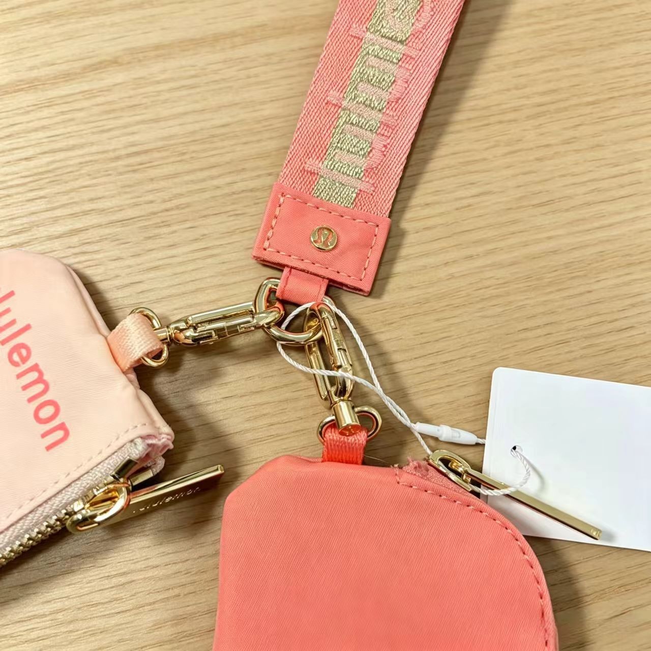 Lululemon Dual Pouch Wristlet Keychain Wallet Black, NWT