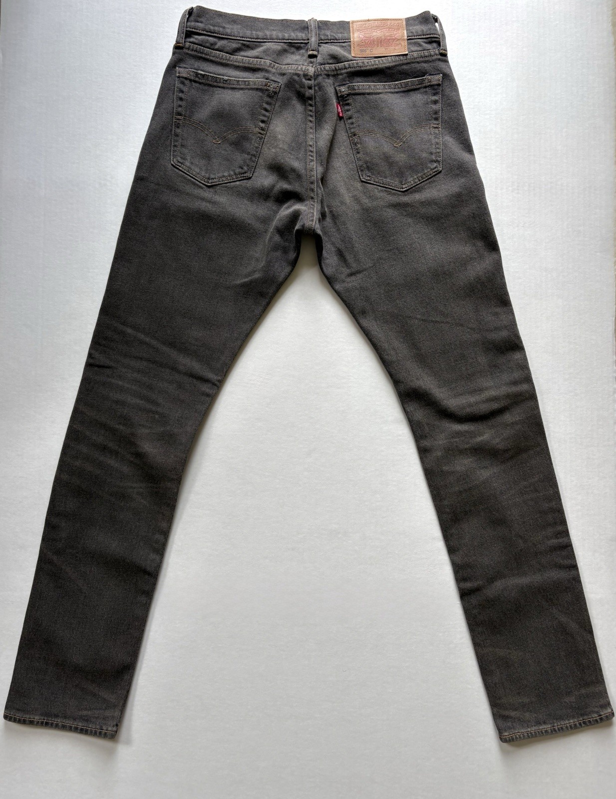 Women’s Levi’s 505 C Customized Slim Straight Jeans Gray Distressed 29×32