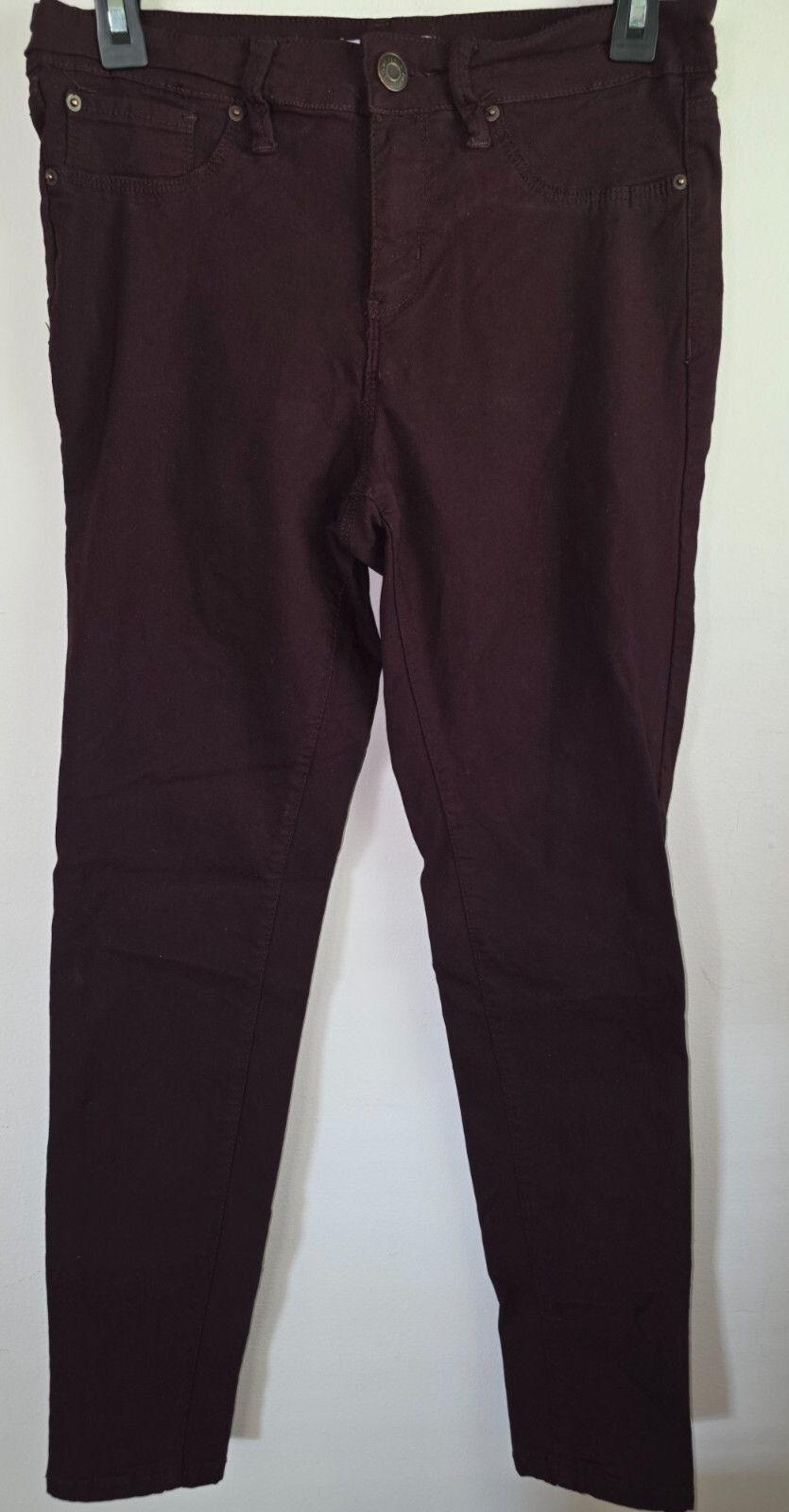 YMI Straight Leg Pants Stretch Burgundy Red Womens Size Medium