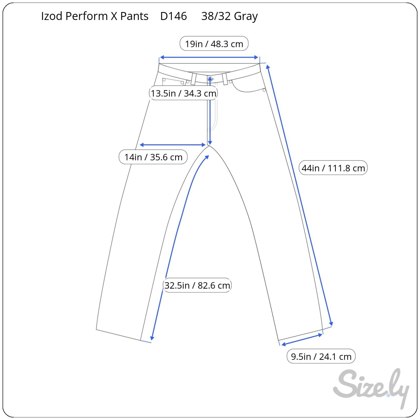IZOD Perform X Mens Lightweight Golf Pants 38×32 Gray Slash Pockets Straight Leg