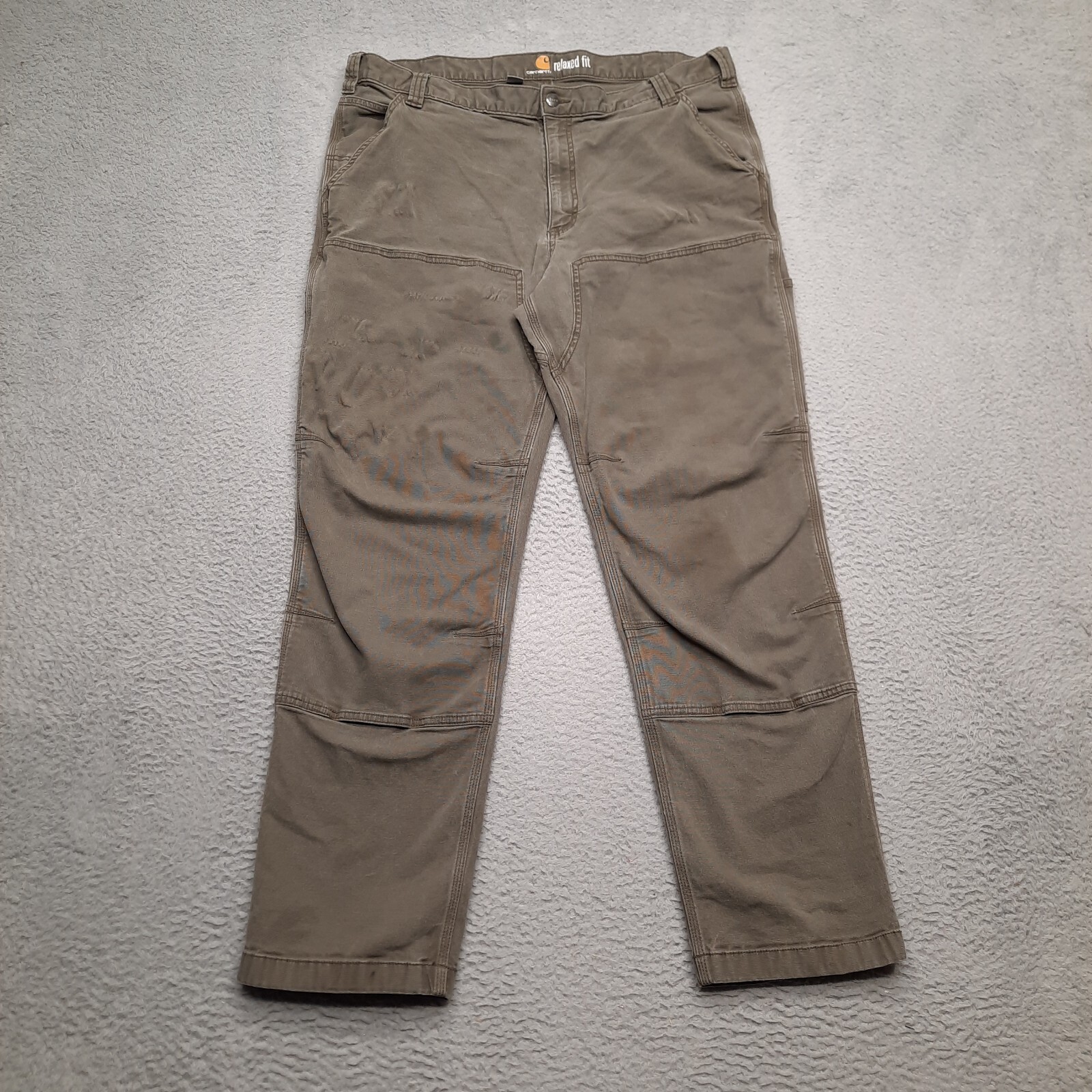Carhartt Double Knee Pants Mens 40×32 Green Rugged Flex Rigby Carpenter 102802