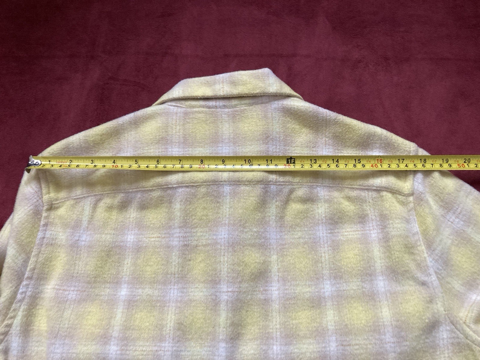 AllSaints Mens Flannel Shirt Shacket Plaid Winter Yellow Beige Pockets Size M