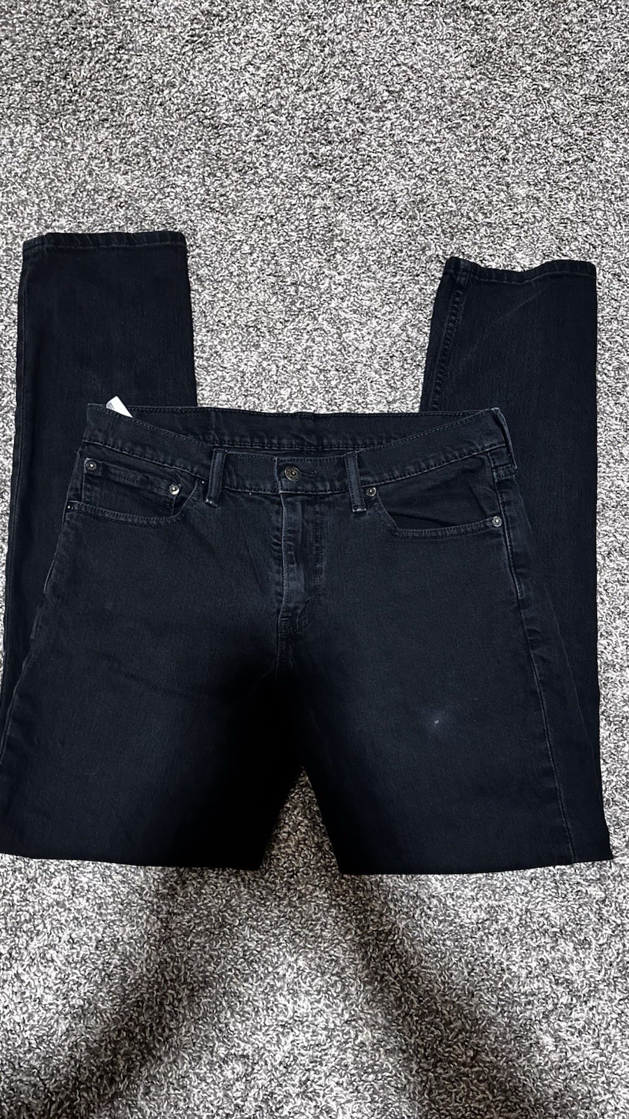 Levi’s Men’s Black Denim Slim Fit Jeans Cotton Elastane Zip Button Pockets
